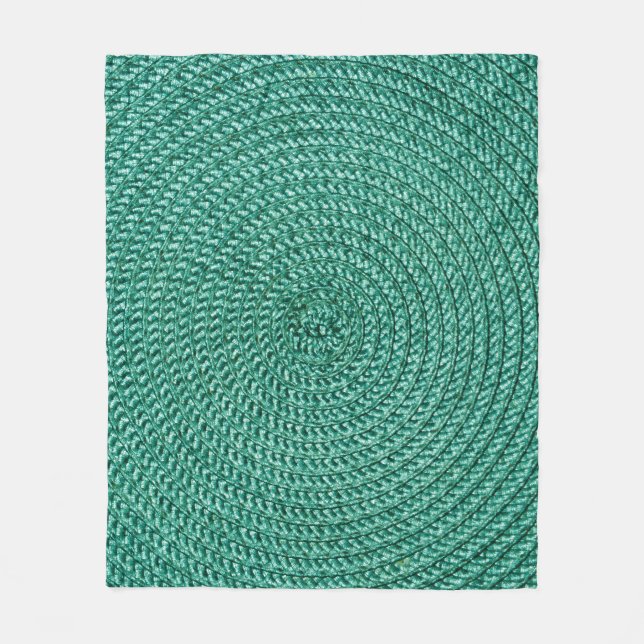 Artificial braided green fabric texture. fleece blanket (Front)