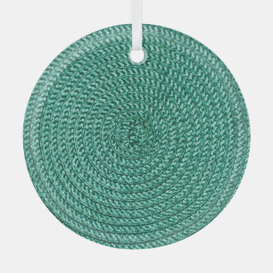Artificial braided green fabric texture. glass tree decoration