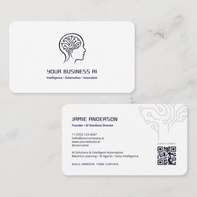 Artificial Intelligence AI Tech Developer Business Card (Front/Back)
