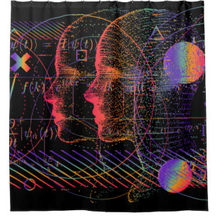 Artificial Intelligence and Virtual Reality concep Shower Curtain