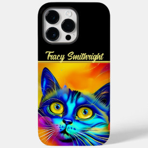 Artificial intelligence animal cat face  Case-Mate iPhone 14 pro max case