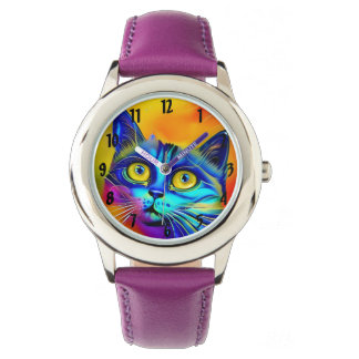 Artificial intelligence animal cat face watch