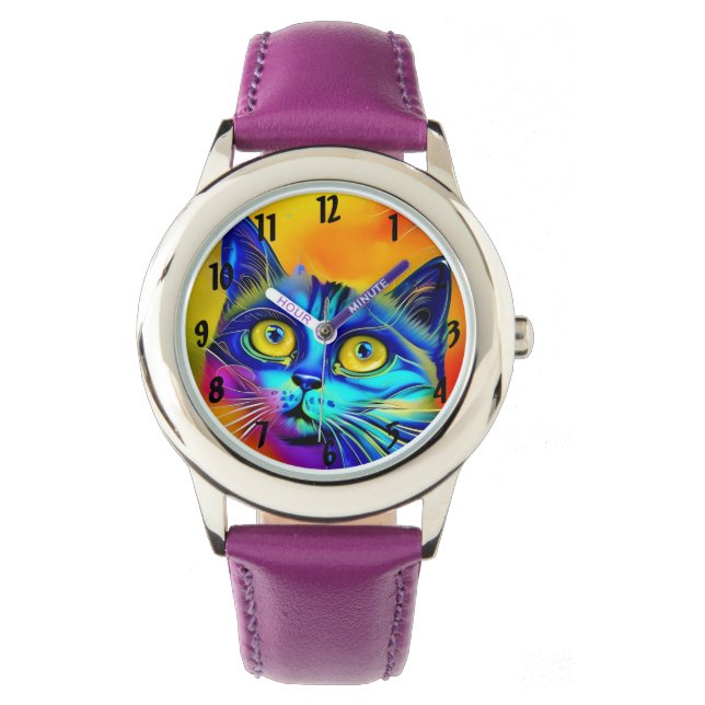Artificial intelligence animal cat face watch (Front)