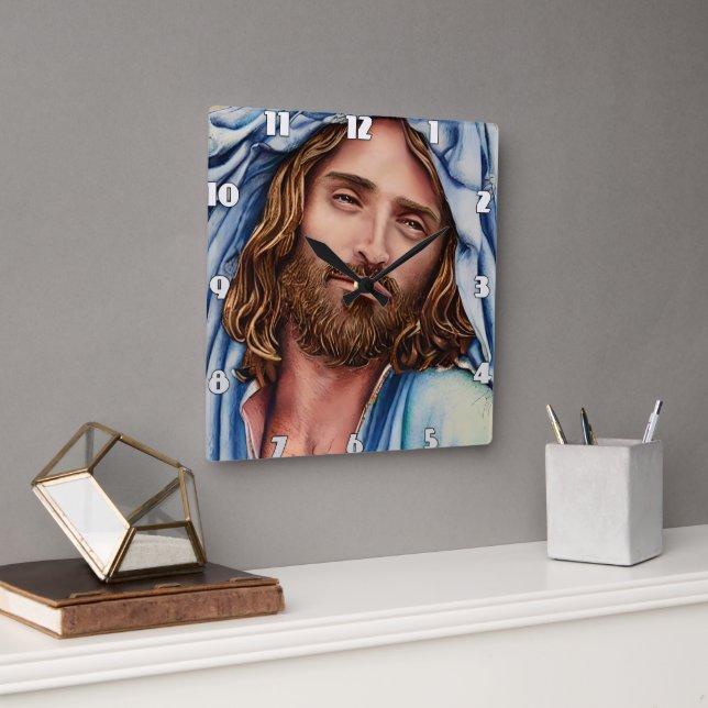 Artificial intelligence animal jesus  square wall clock (Office)