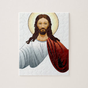 Artificial Intelligence Art of Jesus with Arms Out Jigsaw Puzzle