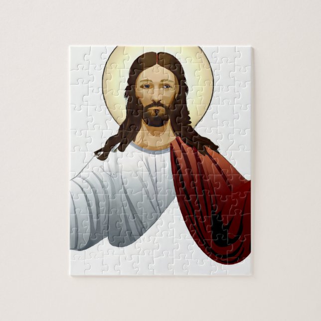 Artificial Intelligence Art of Jesus with Arms Out Jigsaw Puzzle (Vertical)