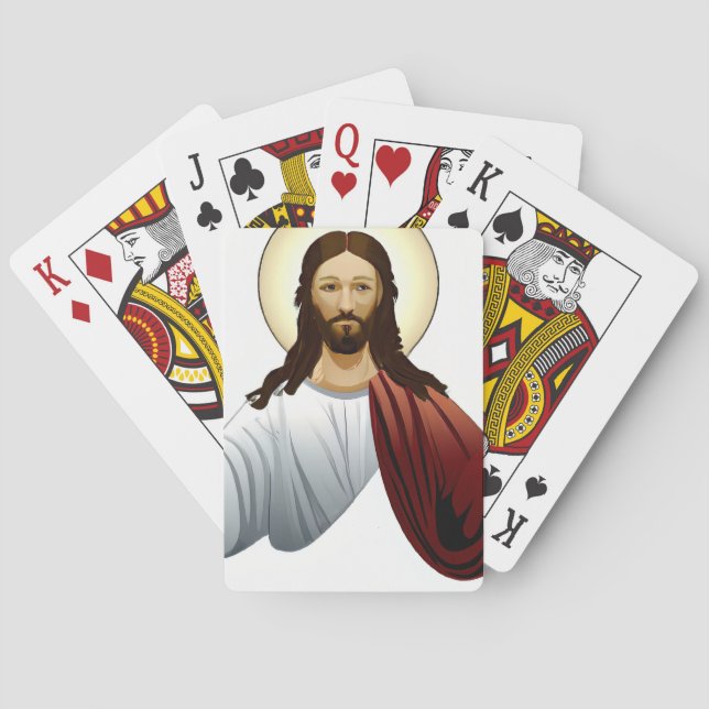 Artificial Intelligence Art of Jesus with Arms Out Playing Cards (Back)