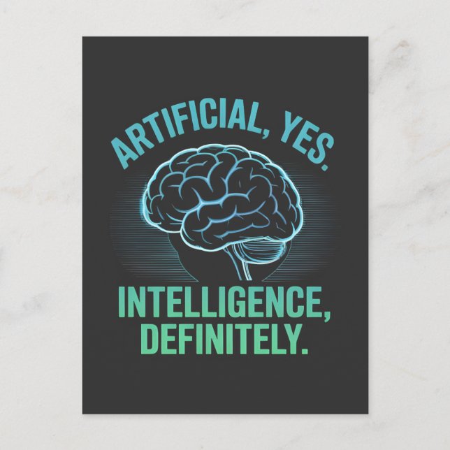 Artificial Intelligence Brain Humor Design Postcard (Front)