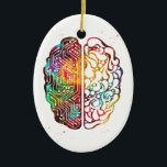 Artificial intelligence ceramic ornament<br><div class="desc">Artificial intelligence, Brain Anatomy,  Circuit Board,  Watercolor,  Science Art,  Computer Art,  Neurology,  Human Brain,  Brain Science</div>