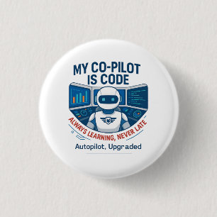 Artificial Intelligence Co-Pilot Code Design 3 Cm Round Badge