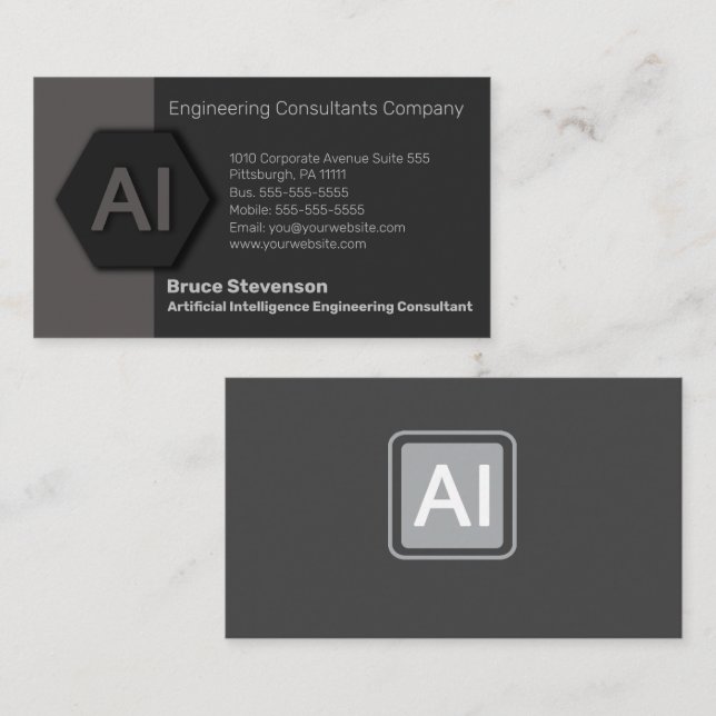 Artificial Intelligence Engineering                Business Card (Front/Back)