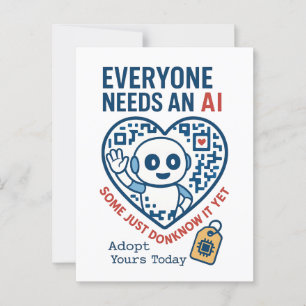 Artificial Intelligence Everyone Needs AI Postcard