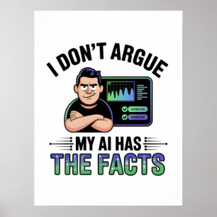 Artificial Intelligence Facts Humour Design Poster