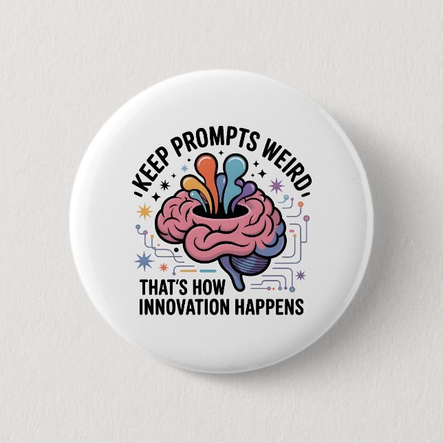 Artificial Intelligence Innovation Brain Design 6 Cm Round Badge (Front)