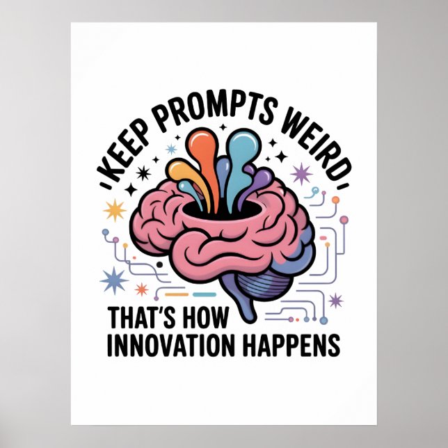 Artificial Intelligence Innovation Brain Design Poster (Front)