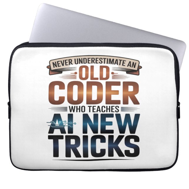 Artificial Intelligence Old Coder Design Laptop Sleeve (Front)