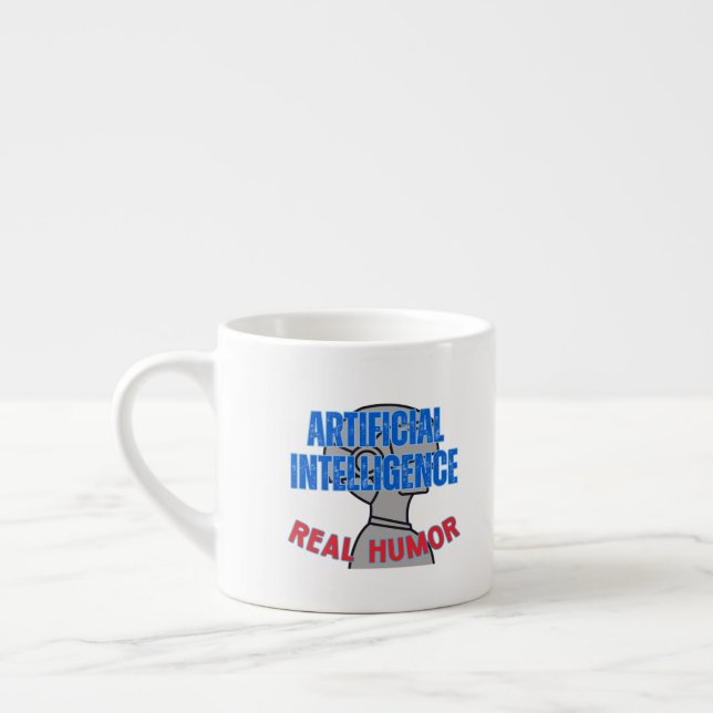 Artificial intelligence, real humour.w White BG Espresso Cup (Left)