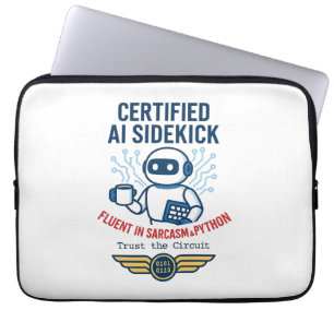 Artificial Intelligence Sidekick Funny Design Laptop Sleeve