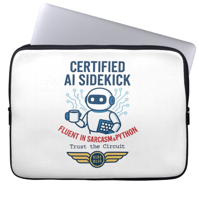 Artificial Intelligence Sidekick Funny Design Laptop Sleeve (Front)