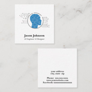 Artificial Intelligence Square Business Card