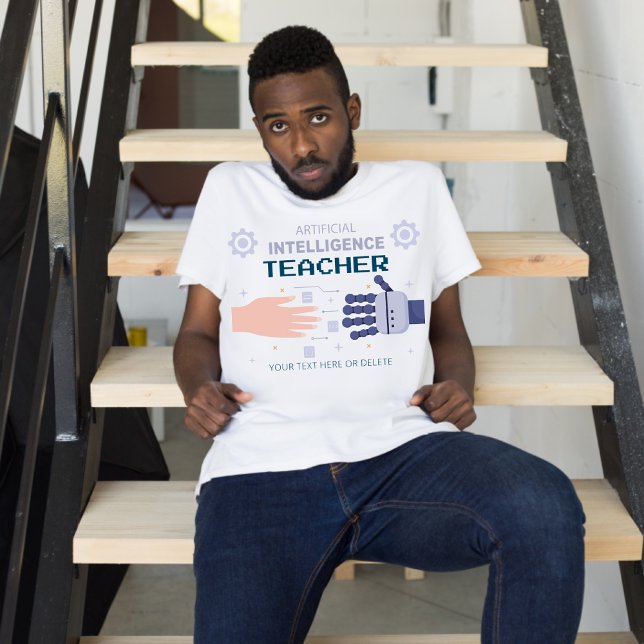 Artificial Intelligence Teacher - man & machine  T-Shirt (Creator Uploaded)
