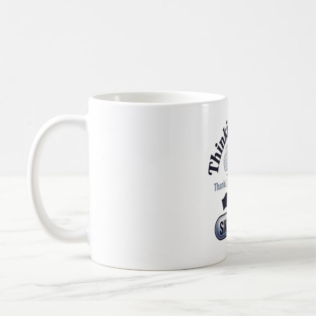 Artificial Intelligence Thinking Bigger Humour Coffee Mug (Left)