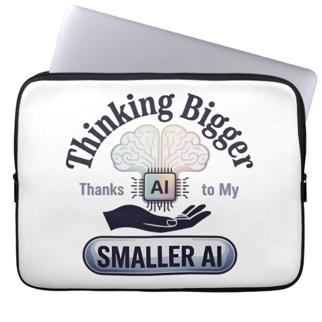 Artificial Intelligence Thinking Bigger Humour Laptop Sleeve (Front)