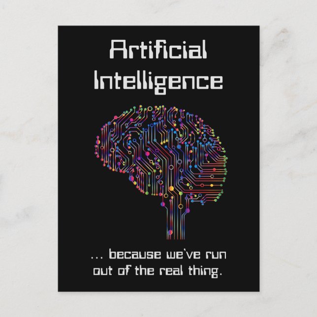 Artificial Intelligence vs Real Thing Postcard (Front)