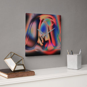 Artificial late afternoon, inflated skinned style square wall clock