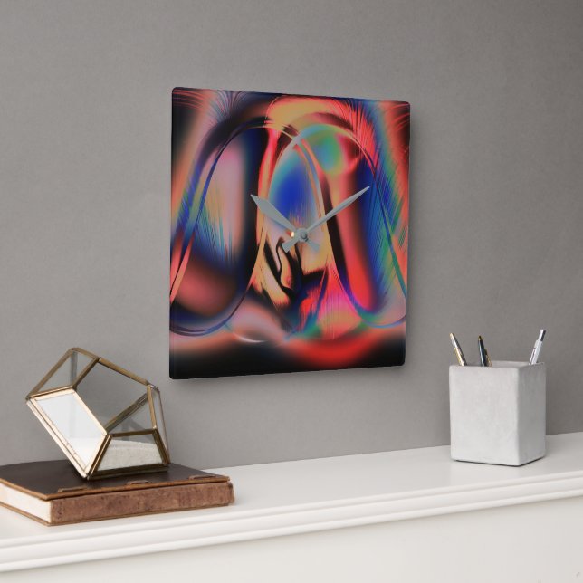 Artificial late afternoon, inflated skinned style  square wall clock (Office)