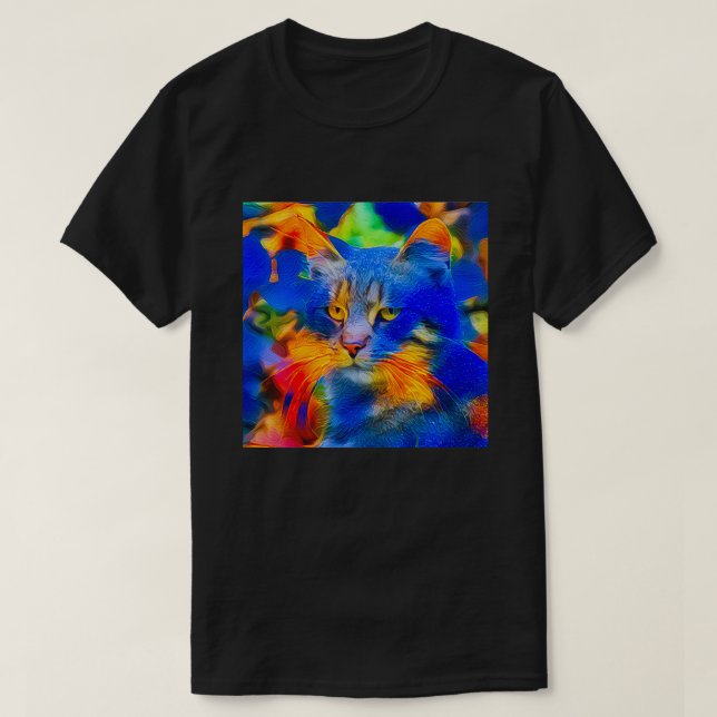 Artificial neural style flower wild cat T-Shirt (Design Front)