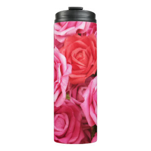 Artificial Red Rose Background Closeup Thermal Tumbler