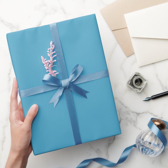 Artificial Sky Blue Spring Summer Trending Color Wrapping Paper (Gifting)