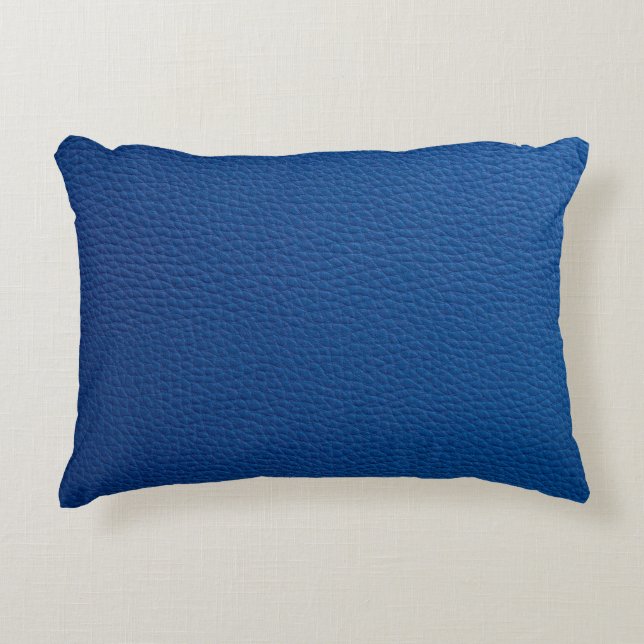 Artificial soft blue leather. Faux leather texture Decorative Cushion (Front)