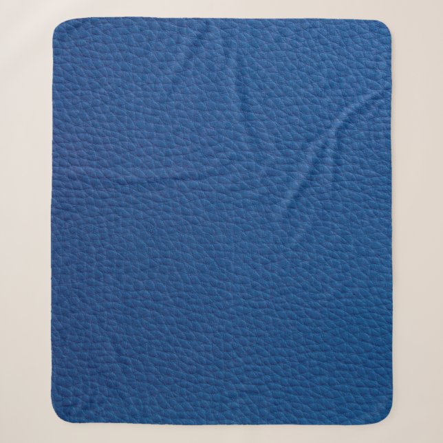 Artificial soft blue leather. Faux leather texture Sherpa Blanket (Front)