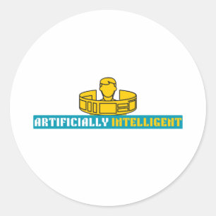 Artificially Intelligent text design Classic Round Sticker