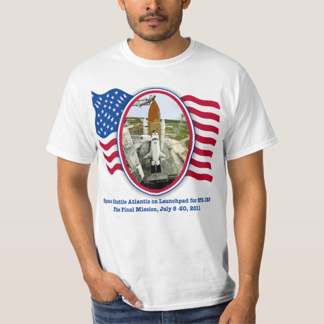 Artiistic Rendering of Space Shuttle Atlantis T-Shirt (Front)