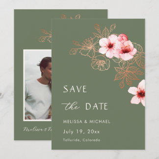 Artiistic Watercolor Cherry Blossom Save The Date