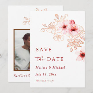 Artiistic Watercolor Cherry Blossom Save The Date
