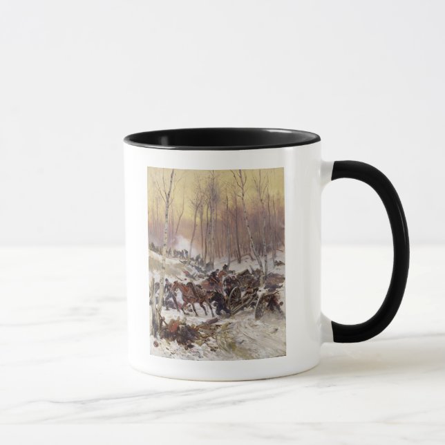 Artillery Combat in a Wood Mug (Right)