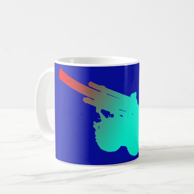 Artillery Gun Blue Coffee Mug (Front Left)