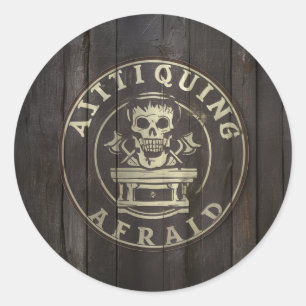 artis skull classic round sticker