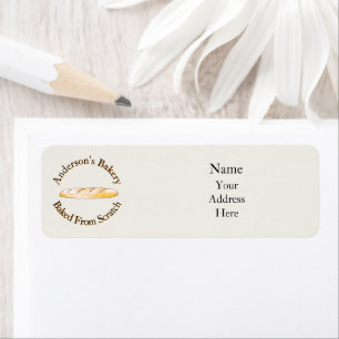 Artisan Baguette Bakery Logo Custom Name Return Address Label