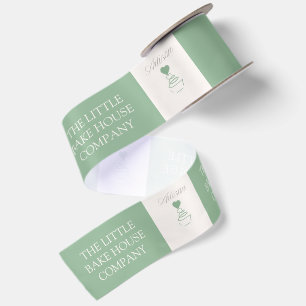 Artisan bakery business branding presentation satin ribbon