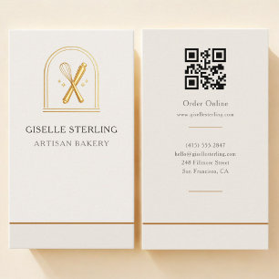Artisan Bakery QR Code Business Card