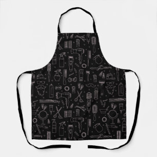 Artisan Barber & Stylist Pattern Black Apron