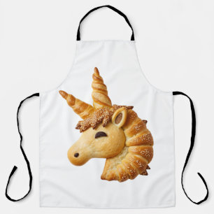 Artisan Braided Bread Unicorn Head Sculpture Apron