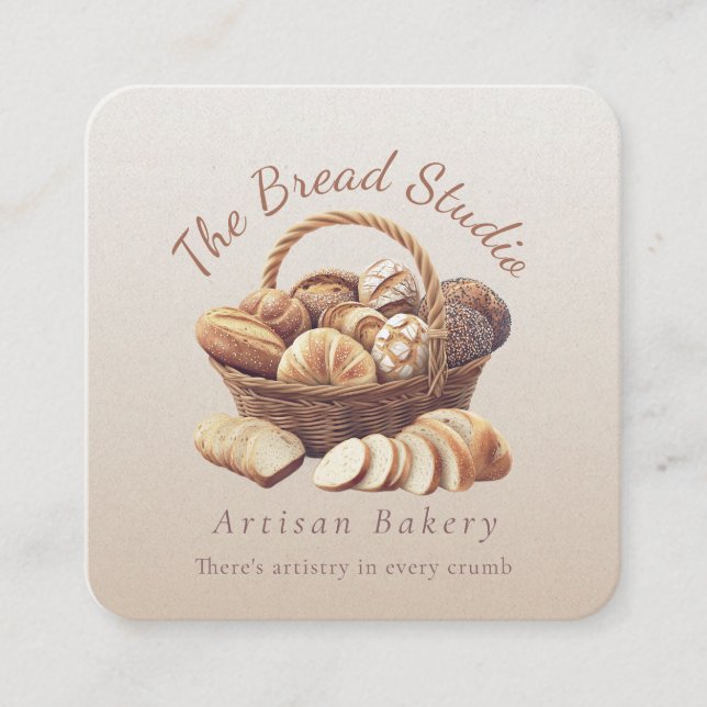 Artisan Bread Basket  Square Business Card (Front)