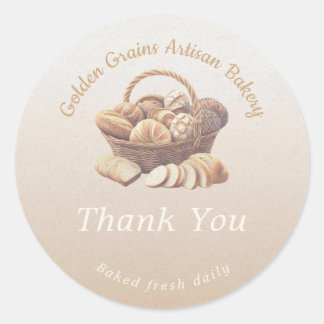 Artisan Bread Basket Thank You Classic Round Sticker