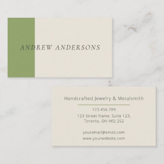 Artisan Business Card Sage Minimalist Maker Card